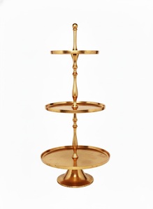 Soporte Redondo de Metal de Cobre de 4 Niveles para Tartas, Torre de Exhibición de Postres para Decoración de Bodas, Bandeja de Servicio de Pasteles y Cupcakes de Lujo - Product Image 2