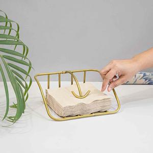 Servilletero chapado en oro de acero inoxidable con acabado martillado, dispensador de pañuelos de mesa de lujo para comedor y eventos - Product Image 2