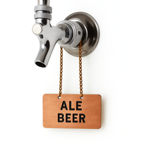 Accessoires de bar OEM, étiquette de robinet de bière en métal personnalisée avec chaîne suspendue