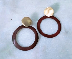 PPWder pintado a mano círculo azul pátina recubierta Multicolor antiguo diseño elegante pendientes y brazaletes de fiesta de moda - Product Image 6