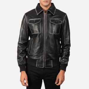 Blouson en cuir OEM pour homme 2026 – Veste d'extérieur personnalisée en cuir véritable de qualité supérieure, style classique vintage, à capuche, col montant, streetwear tendance, vente en gros - Product Image 4