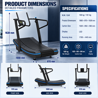 Tapis de course manuel BN à intensité élevée et courbé pour salle de sport, studio de fitness fonctionnel et usage commercial