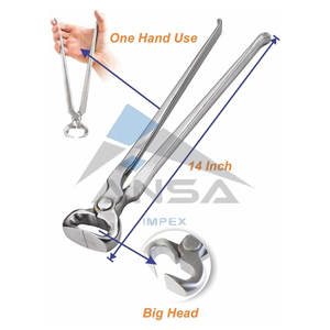 Pince à sabots de 14 pouces Outil maréchal-ferrant en acier au vanadium de qualité supérieure avec finition terne pour la coupe professionnelle des sabots de cheval résistant à la rouille - Product Image 3