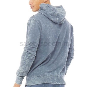 Sweat à capuche épais pour homme, délavé à l'acide, couleur unie, pour l'hiver |   Pull oversize streetwear |   Coton polaire numérique |   Imperméable et respirant - Product Image 3