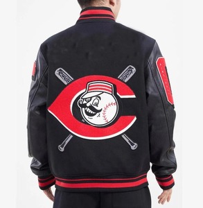 Varsity Vestes Letterman Vestes Turn Down Épaule Baseball College Veste Pakistan Fabrication Prix Avec Cuir Véritable - Product Image 6