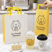 Sacs en papier kraft biodégradables écologiques imprimés avec logo personnalisé, emballages recyclables pour les plats à emporter, pour les cafés, les restaurants, les gâteaux