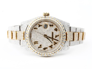 Reloj analógico de acero inoxidable para hombre de lujo antiguo VVS Clarity Moissanite Diamond Studded 20mm Premium Quality Glass Business - Product Image 4