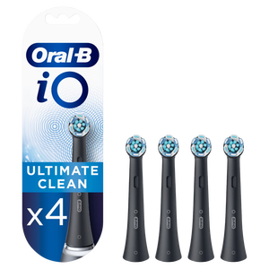 Oral-B IO Ultimate Clean <b>Electric</b> <b>Toothbrush</b> <b>Head</b>, Pack of 4 Suitable for Mailbox, Black - Product Image 5