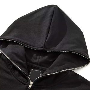 Sweat à capuche zippé surdimensionné pour homme, personnalisé, en molleton bouclette 450 g/m² de haute qualité, coupe carrée courte, uni, effet vintage délavé, 100 % coton - Product Image 4