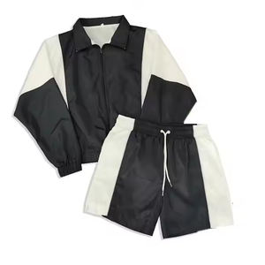 Ensemble survêtement personnalisé vêtements de sport pour hommes veste zippée en nylon et polyester survêtement coupe-vent survêtement OEM ODM Logo Streetwear survêtements - Product Image 1