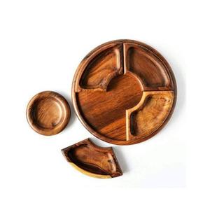 Plato de madera elegante duradero hecho a mano para servir queso charcutería frutas aperitivos postres pan Decoración de mesa - Product Image 1