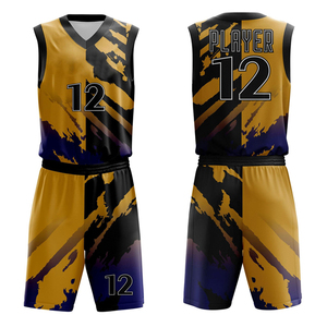 Ensembles d'uniformes de basket-ball, maillot de basket-ball 100% Polyester imprimé par Sublimation avec Logo personnalisé, uniforme de basket-ball dernier Style - Product Image 1
