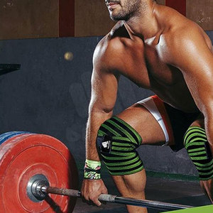 Bandes de genou réglables et personnalisables pour haltérophilie, robustes, avec soutien élastique, pour la gym - Product Image 6