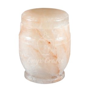 โกศเก็บอัฐิทรงกระบอก สีแดงเข้ม สไตล์ยุโรป ทำจากเกลือหิมาลัยธรรมชาติ ลายเส้นเหมือนแร่ธรรมชาติ สำหรับการฝังศพในทะเล เป็นมิตรต่อสิ่งแวดล้อม - Product Image 5