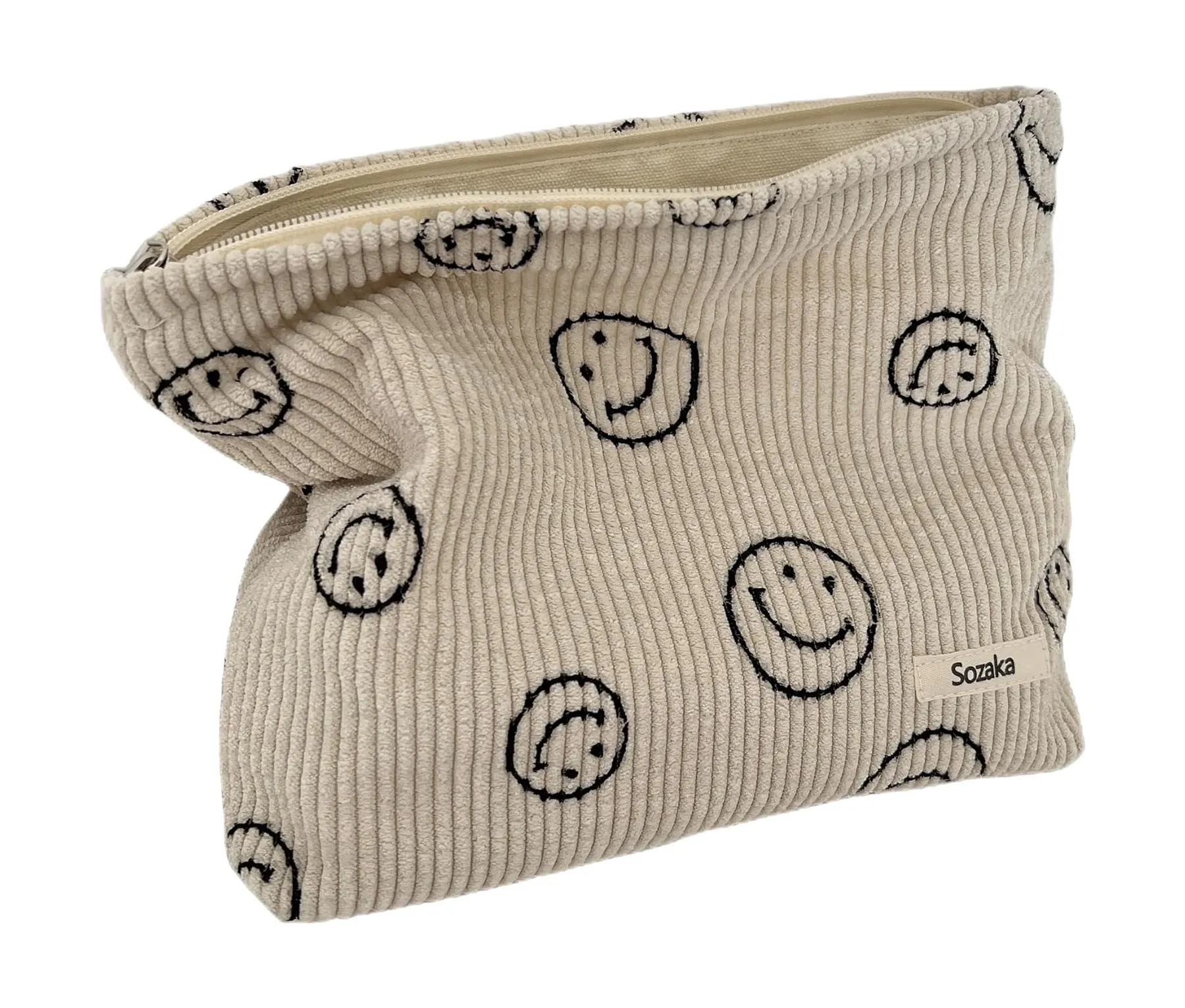 Kadınlar için kozmetik çantaları estetik çanta cüzdanlar gülümseme nokta makyaj organizatör depolama makyaj çantası kızlar durumda çanta