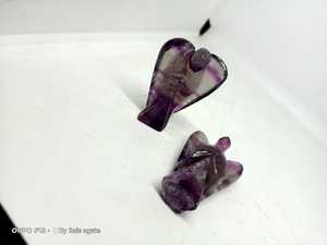 Figurine d'ange en fluorite violette naturelle sculptée, pierre de guérison Reiki, décoration d'intérieur, cadeau, vente en gros de Rais Agate - Product Image 2
