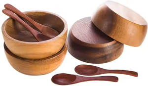 Tazón de madera gratis en tamaño pequeño Tazón de madera de alta calidad para uso multiusos para el hogar y el restaurante por Crescent Crafts - Product Image 2