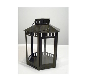 Black Design Metal and Glass <b>Candle</b> Lantern - Product Image 1
