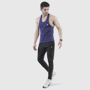 Débardeur de course bleu marine pour homme, respirant, en polyester, coton et élasthanne, taille XL, style musculation, col à capuche, pour entraînement et gym, imprimé - Product Image 5