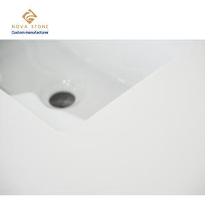 NV171, tocador prefabricado de cuarzo aglomerado, blanco sólido, 31*22 pulgadas, 20mm de espesor, lavabo individual, tocador de baño de cuarzo - Product Image 3