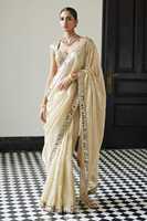 Organza elegante alla moda più di tendenza con ricami di codifica Saree Shopping Online moda donna India