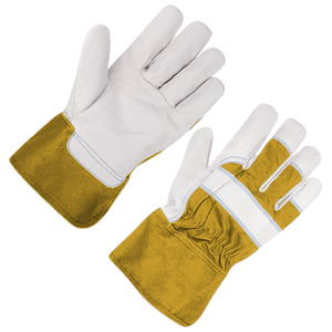 Guantes de seguridad de cuero de grano de cabra de alta calidad, cómodos guantes de trabajo suaves resistentes a la abrasión para protección de manos Industrial - Product Image 4
