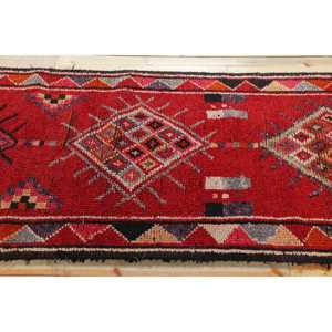 3x16,4 ft Vintage Turkish <b>Red</b> Herki <b>Wool</b> Patchwork Rug with Latex Backing Eco-Friendly Home Decor - Product Image 3
