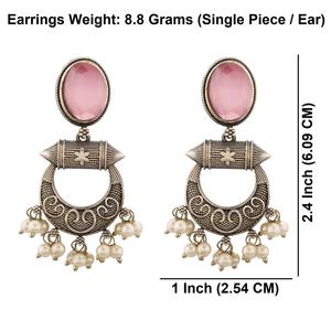 Alta calidad fabricante indio candelabro fiesta desgaste mayorista joyería Metal oxidado plata tonelada gota pendientes conjunto para mujer - Product Image 3