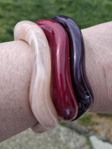 Bracelets carrés en résine Bracelets carrés en acrylique empilables, ensemble de bracelets Funky Chunky, bijoux inspirés des années 90 - Product Image 3