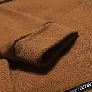 Venta al por mayor de alta calidad sudaderas con capucha de fácil ajuste cremallera antiarrugas logotipo frontal patrón digital color marrón sudaderas con capucha para hombres y mujeres - Product Image 4