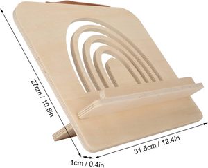 Soporte de madera para libros, soporte para libros de cocina de diseño hueco grande, soporte para libros de lectura, soporte plegable para documentos de música para libros de texto - Product Image 4