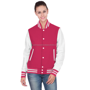 Chaqueta Varsity de Algodón y Forro Polar Premium para Mujer, Ropa Urbana Moderna, Chaqueta Letterman Personalizada al por Mayor - Product Image 1