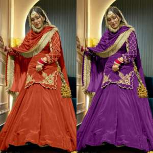 Vente en gros de costume Sharara ethnique indien pour femmes, 3 pièces, design de créateur, lourd, Punjabi Patiala avec couture Patiala pour les occasions spéciales - Product Image 1