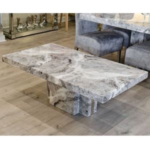 Juego de mesa de centro redonda de diseño estándar, con Base de Metal de lujo, losa de roca, sala de estar, muebles de apartamento de Hotel, mesa auxiliar de té - Product Image 3