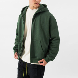 Sweat à capuche en coton 100% de haute qualité en gros 2026 pour hommes, lavage à l'acide, design à fermeture éclair, épaule tombante, style vintage - Product Image 3
