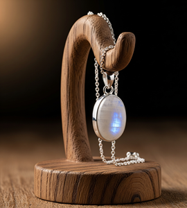 925 argent Sterling bohème pendentif qualité naturelle bleu pierre de lune guérison cristal pierres 18K mode goutte forme pendentifs cadeau - Product Image 4