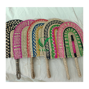 Éventails de mariage en jonc de mer naturel-Cadeaux rustiques faits à la main - Product Image 1