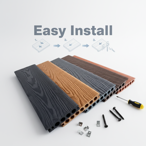 Nouveau 2026 – Planche de terrasse WPC co-extrudée 142*22mm – Revêtement composite extérieur moderne à clipser, étanche pour jardin et piscine - Product Image 1