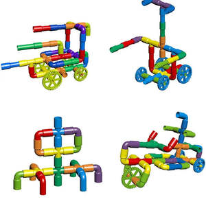 Blocs de construction en bois Toet pour enfants, ensemble de jouets de construction sur le thème du transport pour les enfants de 5 à 7 ans, livré en boîte - Product Image 3