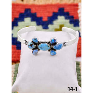Southwest Handmade Golden Hills & Sterling Silver Fashion Cuff Bracelet - Product Image 3