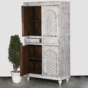 Armario Moderno de Madera Tallada con Diseño Jaali para Dormitorio y Comedor - Product Image 2