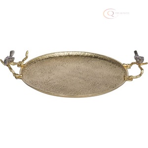 Plateau décoratif en métal artisanal avec un design traditionnel |   Idéal pour la décoration festive et culturelle - Product Image 5