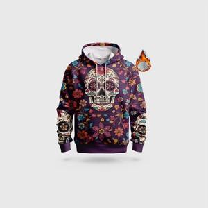 Custom Christmas Hoodie Digital Printing Breathable Blue Santa Warm Fleece Winter Sweatshirt Festive Holiday Design Custom Logo - Product Image 5