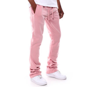 Pantalon de survêtement évasé rose longue longueur pour hommes Style décontracté pantalon de sport confortable et durable - Product Image 3