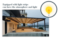 Étanche automatique PVC rétractable extérieur parasol électrique pliant toit couverture auvent auvent Restaurant en alliage d'aluminium