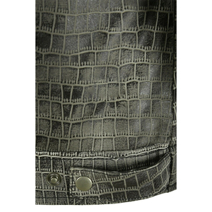 Chaqueta Bomber de Invierno de Cuero Genuino de Piel de Vaca Marrón Oscuro con Estampado Animal, Cuello Redondo, Lona Impermeable y Ecológica, Color Personalizable - Product Image 6