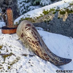 LA CORNE À BOIRE NATURELLE Corne à boire Viking festive fabriquée à la main pour l'hydromel et la bière Parfait pour les fêtes de Noël et les vacances - Product Image 4