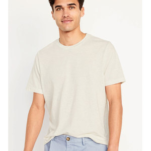 Camiseta de manga corta con cuello redondo y estampado de algodón 100% para hombre - Product Image 1