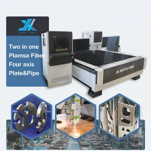 JX Auto CNC Máquina de corte a plasma para metal, grosso e fino, de alta precisão, duas em fibra de plasma, cabeça dupla, máquina de corte a laser