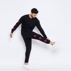 Logo imprimé de haute qualité hommes col rond 100% coton sweat jogger ensemble survêtements pour hommes avec taille et logo personnalisés - Product Image 6